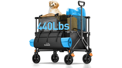 Elegear 440LBS Collapsible Wagon Cart - Heavy Duty & All-Terrain