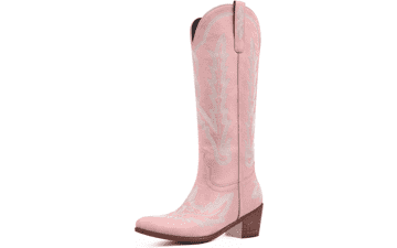 Embroidered Knee High Western Cowboy Boots for Women