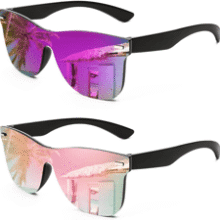 FEISEDY Rimless Mirrored Sunglasses