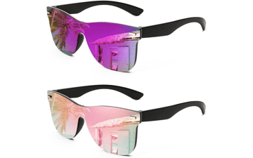 FEISEDY Rimless Mirrored Sunglasses