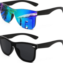 FEISEDY Rimless Mirrored Sunglasses