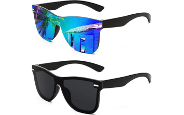 FEISEDY Rimless Mirrored Sunglasses
