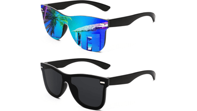 FEISEDY Rimless Mirrored Sunglasses