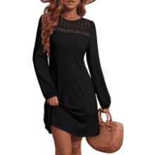 Fall Mini Dress: Long Sleeve, Loose Fit, and Solid Colors