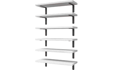 Floating Shelves - Modern White Wall Decor (Set of 6)