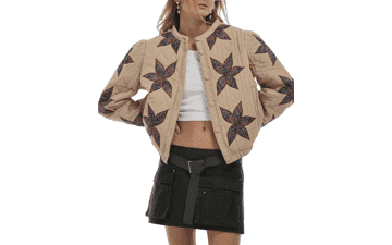 Floral Embroidered Quilted Jacket