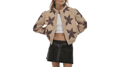 Floral Embroidered Quilted Jacket