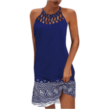 Floral Halter Sundress - 2025 Summer Beach Dress