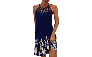 Floral Halter Sundress - 2025 Summer Beach Dress