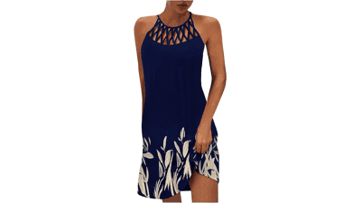 Floral Halter Sundress - 2025 Summer Beach Dress