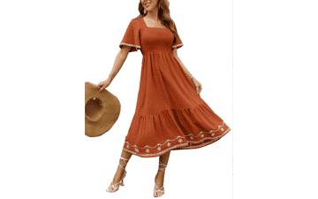 Flowy Maxi Dress: Glamaker Smocked Summer Dress