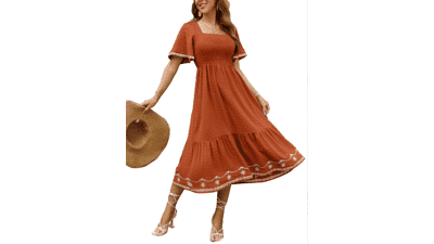 Flowy Maxi Dress: Glamaker Smocked Summer Dress