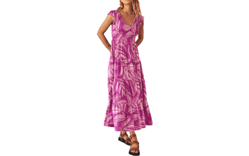 Flowy Maxi Dress - Summer Beach Sundress