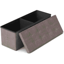 Folding Storage Ottoman Bench - 43.3 in Dark Grey Chest