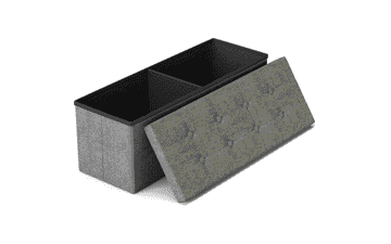 Folding Storage Ottoman Bench - 43.3 in Dark Grey Chest