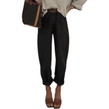 High Waisted Baggy Cropped Jeans