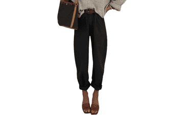 High Waisted Baggy Cropped Jeans