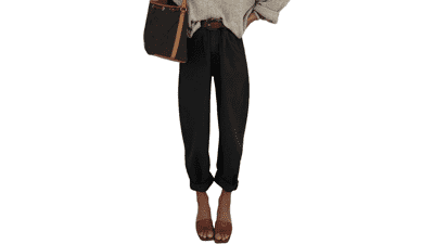 High Waisted Baggy Cropped Jeans