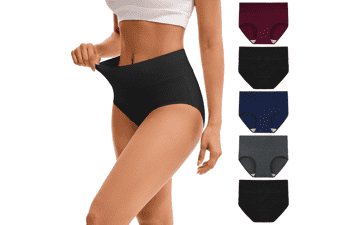 High Waisted Cotton Panties - 5 Pack