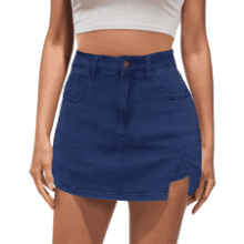 High Waisted Denim Skort - Trendy Women's Jean Skirt with Shorts