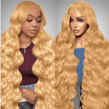 Honey Blonde Body Wave Lace Front Wig - 26 Inch