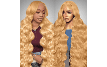 Honey Blonde Body Wave Lace Front Wig - 26 Inch