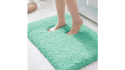ILANGO Spa Blue Bath Rug: Non-Slip, Absorbent, & Soft