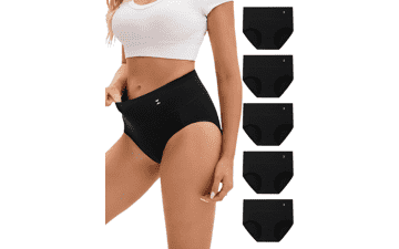 INNERSY Women's Cotton High Waisted Underwear 5-Pack