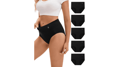INNERSY Women's Cotton High Waisted Underwear 5-Pack