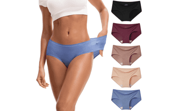INNERSY Women's No Show Modal Underwear: 5-Pack Quick Dry Panties