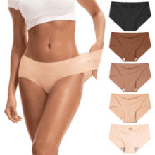 INNERSY Women's No Show Underwear: Soft, Thin & Quick Dry - 5 Pack