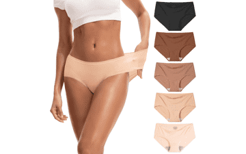 INNERSY Women's No Show Underwear: Soft, Thin & Quick Dry - 5 Pack