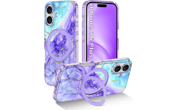 IPhone 16 Plus Purple Marble MagSafe Case