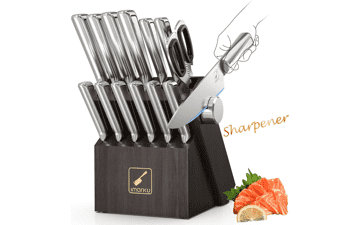 Imarku 14-Piece Kitchen Knife Set with Block & Sharpener