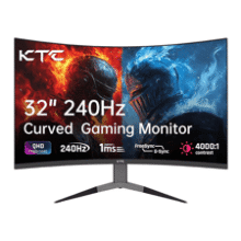 KTC 32" 240Hz Curved Gaming Monitor: 1440P, 1ms, Adaptive Sync