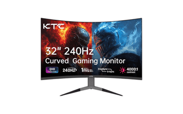 KTC 32" 240Hz Curved Gaming Monitor: 1440P, 1ms, Adaptive Sync