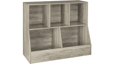 Kids Toy Storage Organizer & Bookshelf - Gray Wash