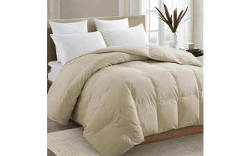 King Size Beige Comforter Set - All Season Down Alternative