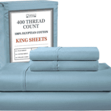 King Size Cotton Sheets Set - Deep Pocket, Soft & Breathable