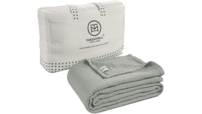 Lightweight Muslin King Blanket - Breathable Cotton Gauze - Scottish Grey