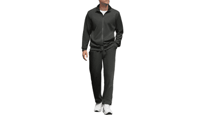 Men's 2-Piece Tracksuit: Full Zip Athletic Sweatsuit