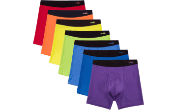 Men's Cotton Boxer Briefs 7-Pack - Colorful Underwear with Fly