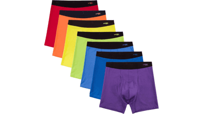 Men's Cotton Boxer Briefs 7-Pack - Colorful Underwear with Fly