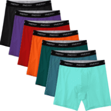 Men's Cotton Boxer Briefs 7-Pack - Colorful Underwear with Fly