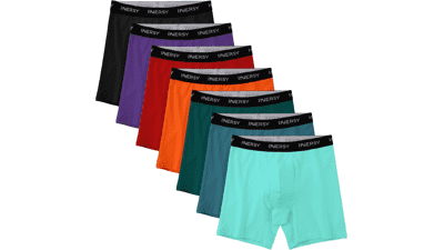 Men's Cotton Boxer Briefs 7-Pack - Colorful Underwear with Fly