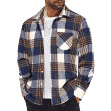 Men's Flannel Shirt - Lightweight Plaid Long Sleeve
