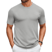 Men's Knit Crewneck T-Shirt - Summer Basic Top