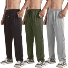 Men's Open Bottom Sweatpants 3-Pack - Perfect for Workout & Lounge