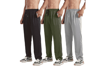 Men's Open Bottom Sweatpants 3-Pack - Perfect for Workout & Lounge