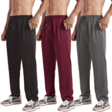 Men's Open Bottom Sweatpants 3-Pack - Workout & Lounge